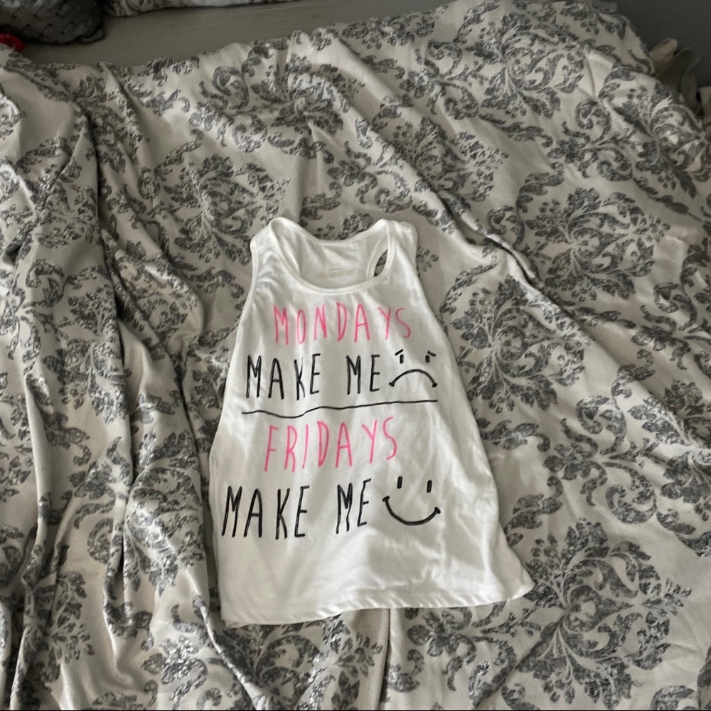 White,black and pink tank top